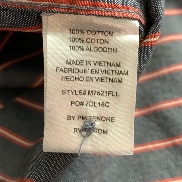 RVCA Striped Blue and Red Shirt - Picture 7 of 8